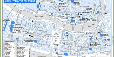 Kota tua Lyon perancis peta