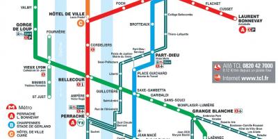 Lyon perancis peta metro