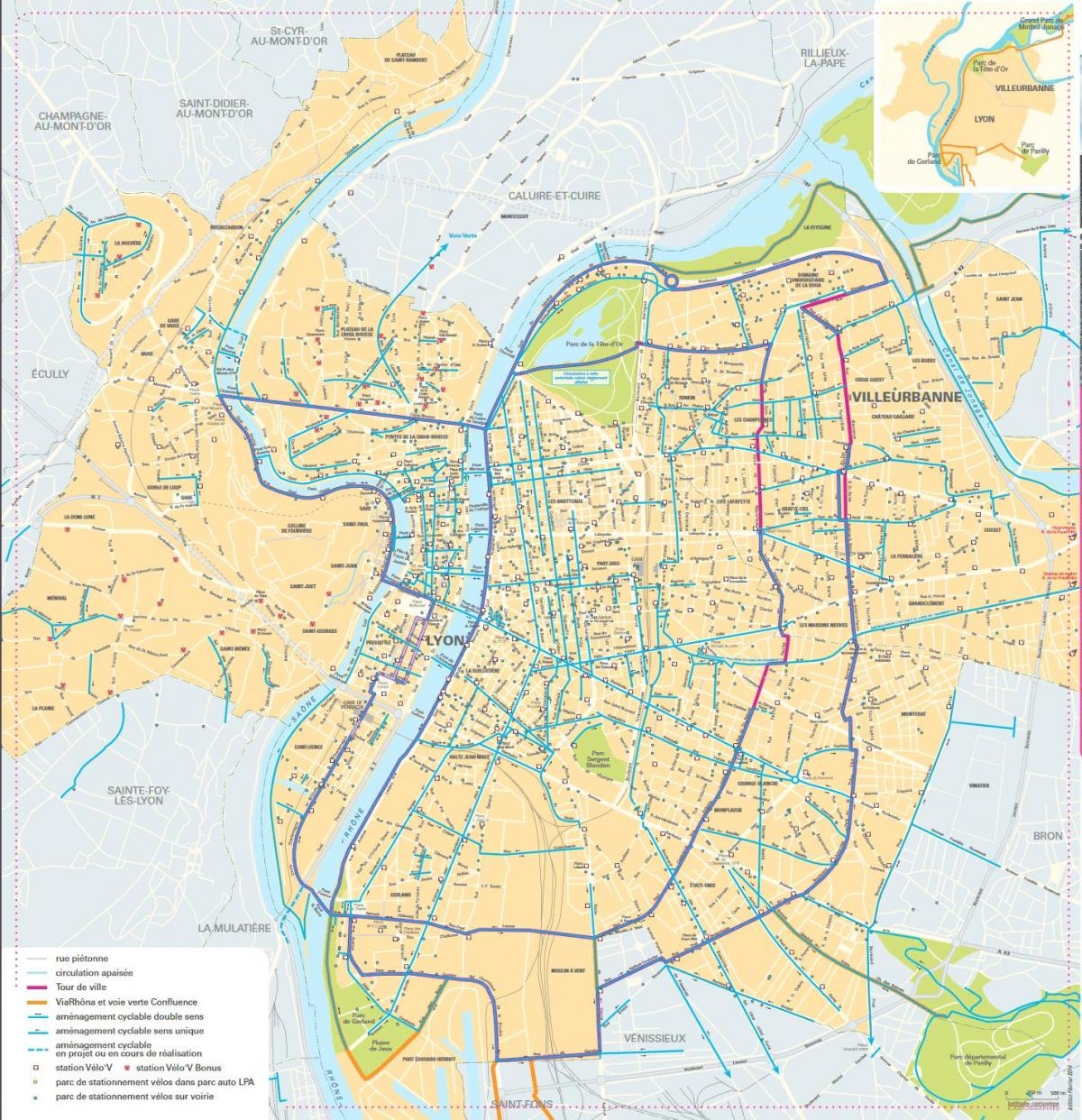 peta Lyon basikal