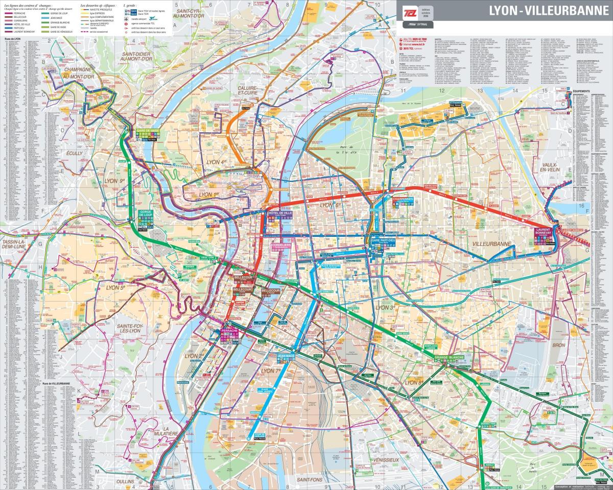peta Lyon jalan
