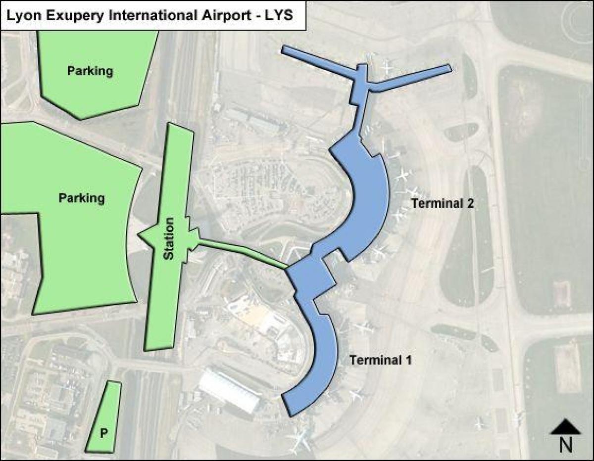 Peta Lyon terminal lapangan terbang